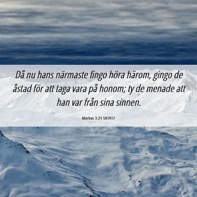 Picture 06 - Markus 3:21 SV1917 - Då nu hans närmaste fingo höra härom, gingo - Bible Verse Picture