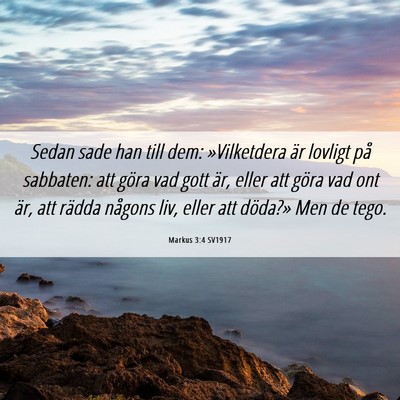 Picture 06 - Markus 3:4 SV1917 - Sedan sade han till dem: »Vilketdera är lovligt - Bible Verse Picture