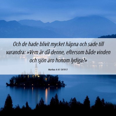Picture 06 - Markus 4:41 SV1917 - Och de hade blivit mycket häpna och sade till - Bible Verse Picture