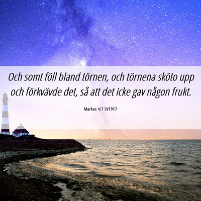 Picture 06 - Markus 4:7 SV1917 - Och somt föll bland törnen, och törnena sköto - Bible Verse Picture