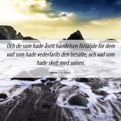 Picture 06 - Markus 5:16 SV1917 - Och de som hade åsett händelsen förtäljde - Bible Verse Picture