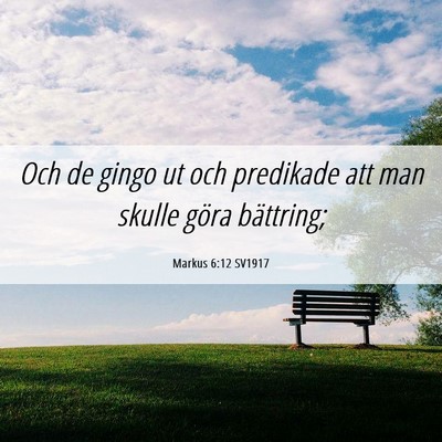 Picture 06 - Markus 6:12 SV1917 - Och de gingo ut och predikade att man skulle - Bible Verse Picture