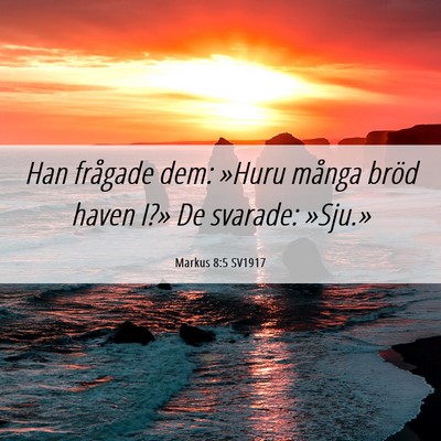 Picture 06 - Markus 8:5 SV1917 - Han frågade dem: »Huru många bröd haven I?» - Bible Verse Picture