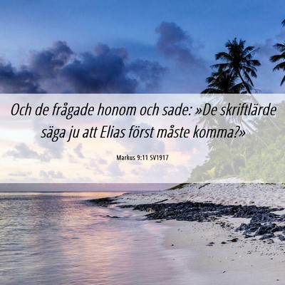 Picture 06 - Markus 9:11 SV1917 - Och de frågade honom och sade: »De skriftlärde - Bible Verse Picture