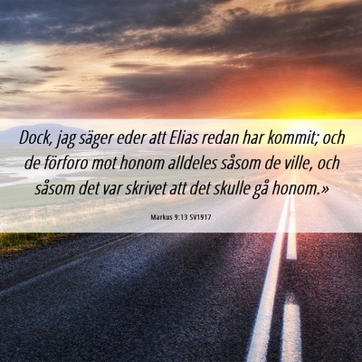 Picture 06 - Markus 9:13 SV1917 - Dock, jag säger eder att Elias redan har kommit; - Bible Verse Picture