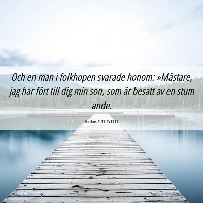 Picture 06 - Markus 9:17 SV1917 - Och en man i folkhopen svarade honom: »Mästare, - Bible Verse Picture