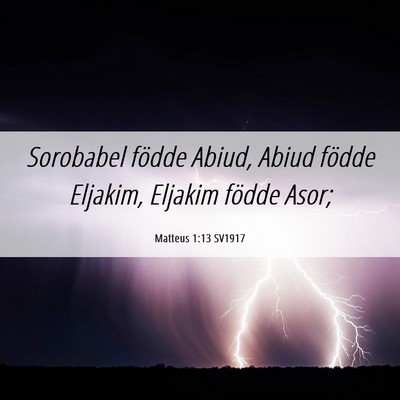 Picture 06 - Matteus 1:13 SV1917 - Sorobabel födde Abiud, Abiud födde Eljakim, - Bible Verse Picture