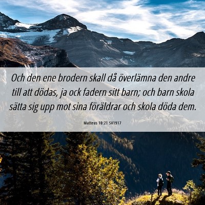 Picture 06 - Matteus 10:21 SV1917 - Och den ene brodern skall då överlämna den - Bible Verse Picture