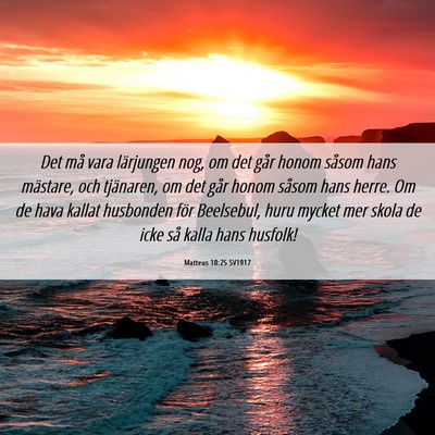 Picture 06 - Matteus 10:25 SV1917 - Det må vara lärjungen nog, om det går honom - Bible Verse Picture