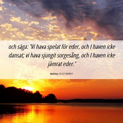 Picture 06 - Matteus 11:17 SV1917 - och säga: 'Vi hava spelat för eder, och I haven - Bible Verse Picture