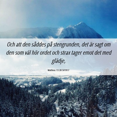Picture 06 - Matteus 13:20 SV1917 - Och att den såddes på stengrunden, det är sagt - Bible Verse Picture
