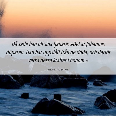 Picture 06 - Matteus 14:2 SV1917 - Då sade han till sina tjänare: »Det är - Bible Verse Picture