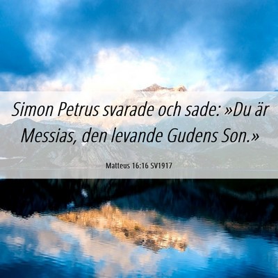 Picture 06 - Matteus 16:16 SV1917 - Simon Petrus svarade och sade: »Du är Messias, - Bible Verse Picture