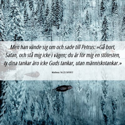 Picture 06 - Matteus 16:23 SV1917 - Men han vände sig om och sade till Petrus: »Gå - Bible Verse Picture