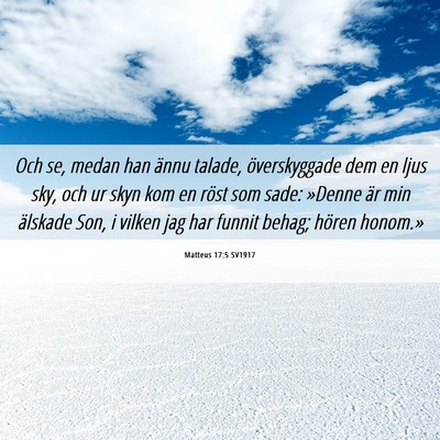 Picture 06 - Matteus 17:5 SV1917 - Och se, medan han ännu talade, överskyggade dem - Bible Verse Picture