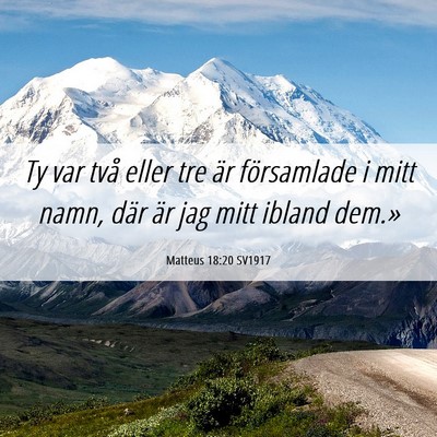 Picture 06 - Matteus 18:20 SV1917 - Ty var två eller tre är församlade i mitt - Bible Verse Picture