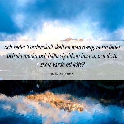 Picture 06 - Matteus 19:5 SV1917 - och sade: 'Fördenskull skall en man övergiva - Bible Verse Picture