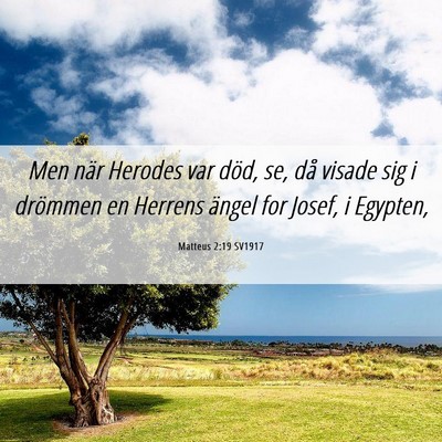 Picture 06 - Matteus 2:19 SV1917 - Men när Herodes var död, se, då visade sig i - Bible Verse Picture