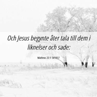 Picture 06 - Matteus 22:1 SV1917 - Och Jesus begynte åter tala till dem i liknelser - Bible Verse Picture