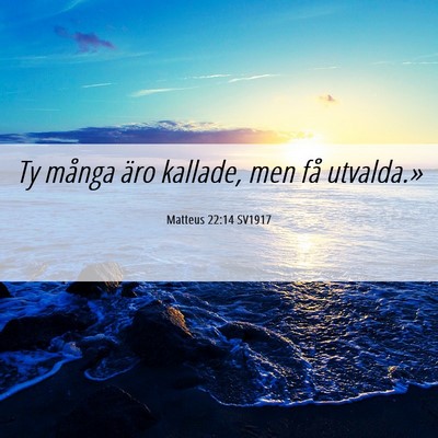 Picture 06 - Matteus 22:14 SV1917 - Ty många äro kallade, men få - Bible Verse Picture