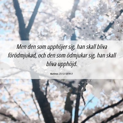 Picture 06 - Matteus 23:12 SV1917 - Men den som upphöjer sig, han skall bliva - Bible Verse Picture