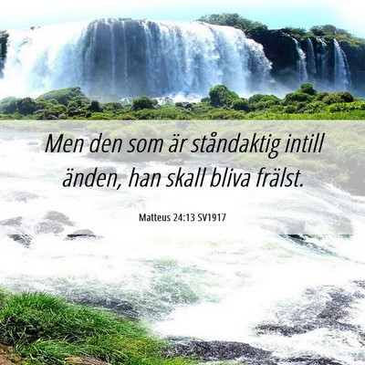 Picture 06 - Matteus 24:13 SV1917 - Men den som är ståndaktig intill änden, han - Bible Verse Picture
