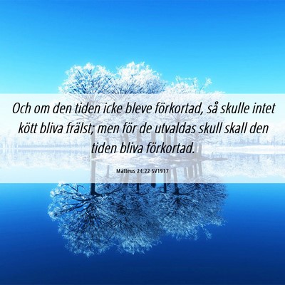 Picture 06 - Matteus 24:22 SV1917 - Och om den tiden icke bleve förkortad, så - Bible Verse Picture