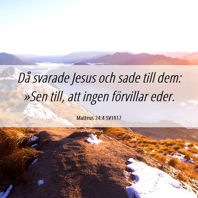 Picture 06 - Matteus 24:4 SV1917 - Då svarade Jesus och sade till dem: »Sen till, - Bible Verse Picture