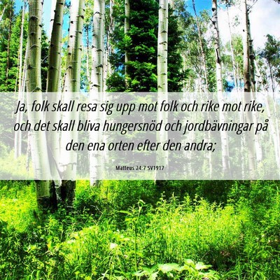 Picture 06 - Matteus 24:7 SV1917 - Ja, folk skall resa sig upp mot folk och rike mot - Bible Verse Picture