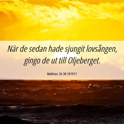 Picture 06 - Matteus 26:30 SV1917 - När de sedan hade sjungit lovsången, gingo de - Bible Verse Picture