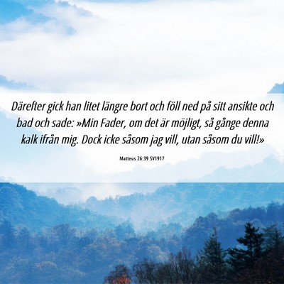 Picture 06 - Matteus 26:39 SV1917 - Därefter gick han litet längre bort och föll - Bible Verse Picture
