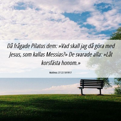 Picture 06 - Matteus 27:22 SV1917 - Då frågade Pilatus dem: »Vad skall jag då - Bible Verse Picture