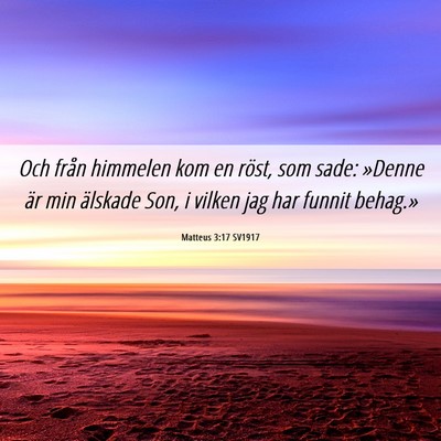 Picture 06 - Matteus 3:17 SV1917 - Och från himmelen kom en röst, som sade: - Bible Verse Picture