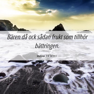 Picture 06 - Matteus 3:8 SV1917 - Bären då ock sådan frukt som tillhör - Bible Verse Picture