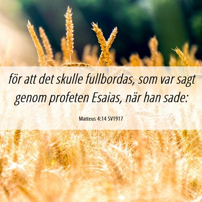 Picture 06 - Matteus 4:14 SV1917 - för att det skulle fullbordas, som var sagt - Bible Verse Picture