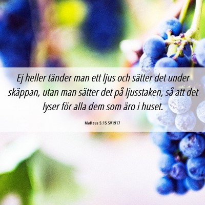 Picture 06 - Matteus 5:15 SV1917 - Ej heller tänder man ett ljus och sätter det - Bible Verse Picture