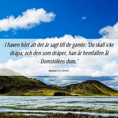 Picture 06 - Matteus 5:21 SV1917 - I haven hört att det är sagt till de gamle: 'Du - Bible Verse Picture