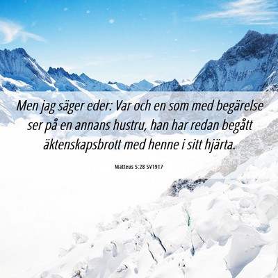 Picture 06 - Matteus 5:28 SV1917 - Men jag säger eder: Var och en som med - Bible Verse Picture