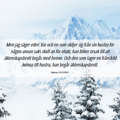 Picture 06 - Matteus 5:32 SV1917 - Men jag säger eder: Var och en som skiljer sig - Bible Verse Picture