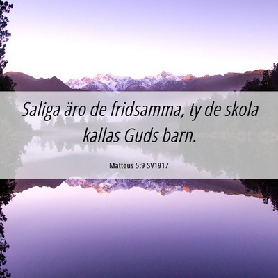Picture 06 - Matteus 5:9 SV1917 - Saliga äro de fridsamma, ty de skola kallas Guds - Bible Verse Picture