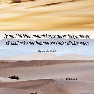 Picture 06 - Matteus 6:14 SV1917 - Ty om I förlåten människorna deras - Bible Verse Picture