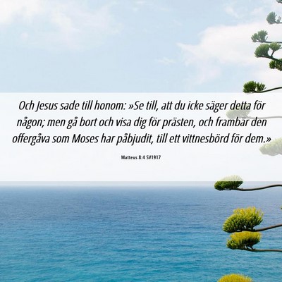 Picture 06 - Matteus 8:4 SV1917 - Och Jesus sade till honom: »Se till, att du icke - Bible Verse Picture