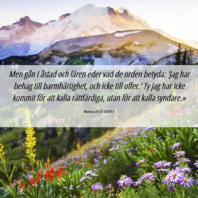 Picture 06 - Matteus 9:13 SV1917 - Men gån I åstad och lären eder vad de orden - Bible Verse Picture