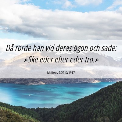 Picture 06 - Matteus 9:29 SV1917 - Då rörde han vid deras ögon och sade: »Ske - Bible Verse Picture