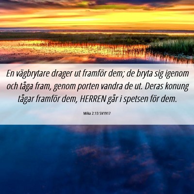 Picture 06 - Mika 2:13 SV1917 - En vägbrytare drager ut framför dem; de bryta - Bible Verse Picture