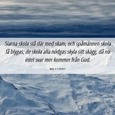 Picture 06 - Mika 3:7 SV1917 - Siarna skola stå där med skam, och spåmännen - Bible Verse Picture