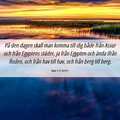 Picture 06 - Mika 7:12 SV1917 - På den dagen skall man komma till dig både - Bible Verse Picture