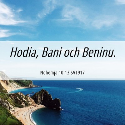 Picture 06 - Nehemja 10:13 SV1917 - Hodia, Bani och - Bible Verse Picture