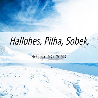 Picture 06 - Nehemja 10:24 SV1917 - Hallohes, Pilha, - Bible Verse Picture