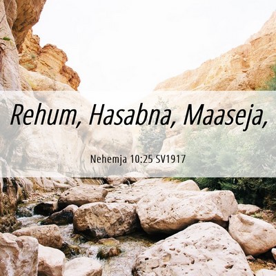 Picture 06 - Nehemja 10:25 SV1917 - Rehum, Hasabna, - Bible Verse Picture